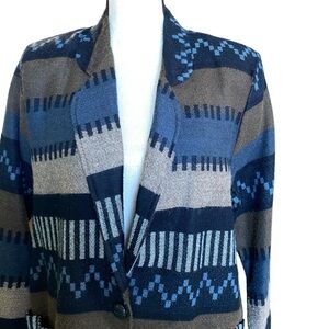 Vintage Paquette Petite Aztec Fleece Blazer Jacket